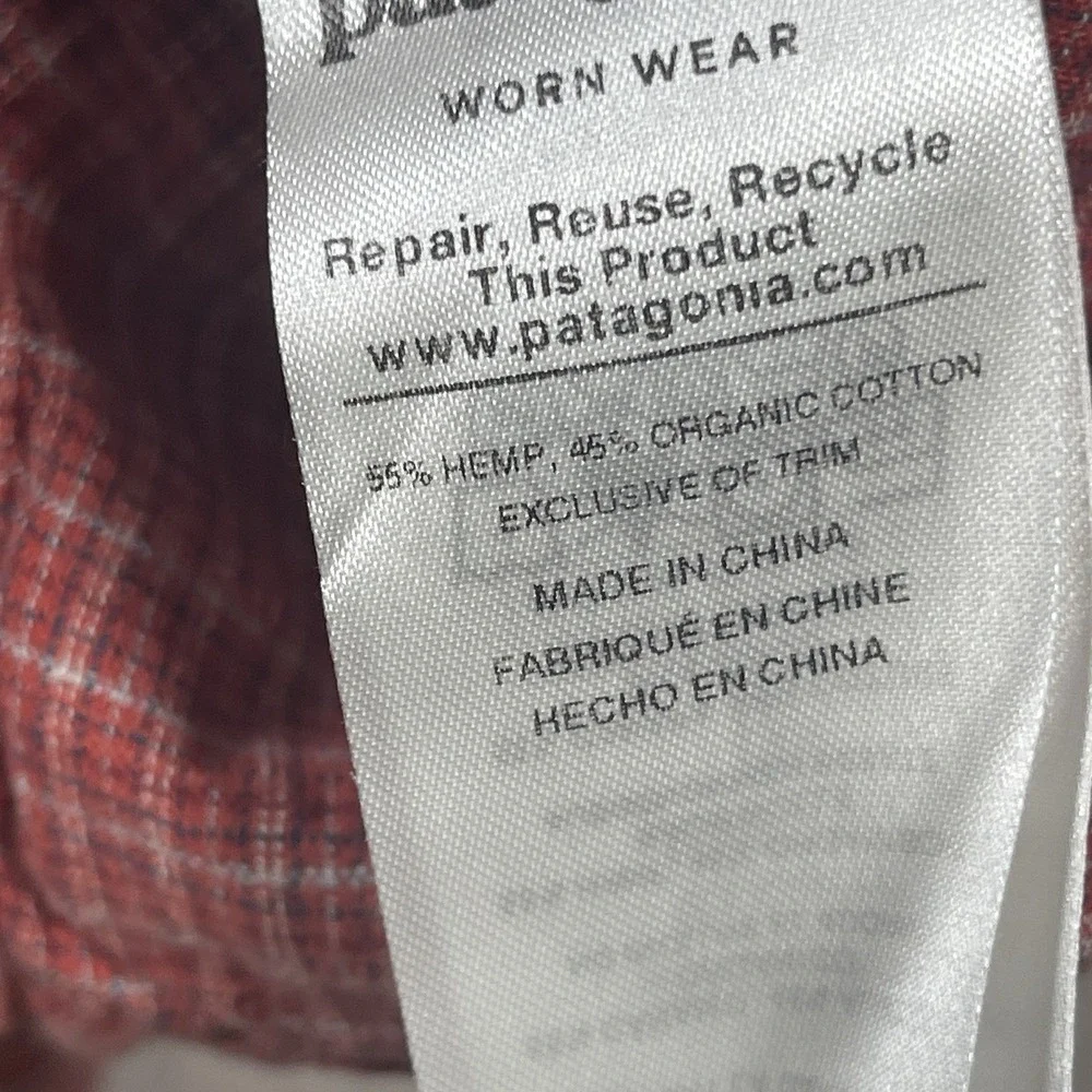 Patagonia Shirt Mens‎ XL Red Back Step Everyday Hemp Cotton Outdoor Sustainable